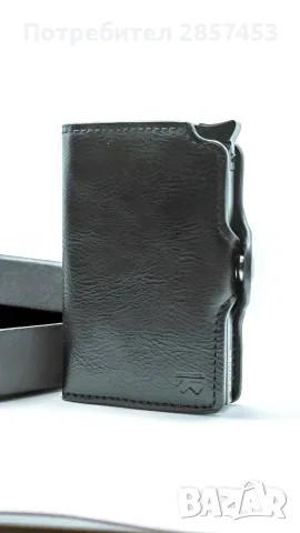 BEWMER RFID slim портфейл за карти с клип за пари, черен , снимка 2 - Портфейли, портмонета - 55879350