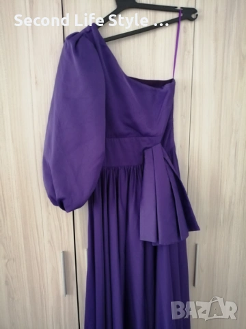 Дълга луксозна официална бална / вечерна / абитуриентска лилава рокля р-р XS - марка Actualee, снимка 5 - Рокли - 54224765