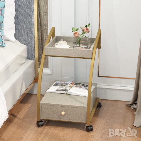 Мултифункционално шкафче / нощно шкафче / помощна масичка FJGS-ST06GR, снимка 4 - Шкафове - 39824722