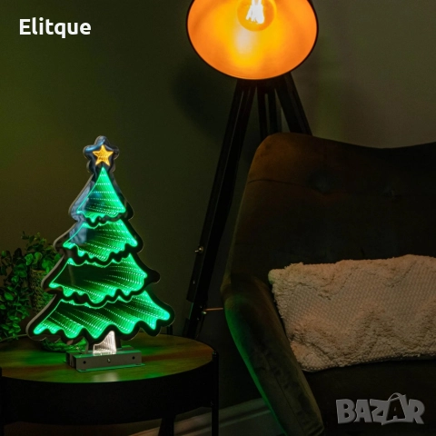 LED коледна елха с 3D светлинен ефект – модерна празнична декорация за дома, снимка 2 - Декорация за дома - 52820136