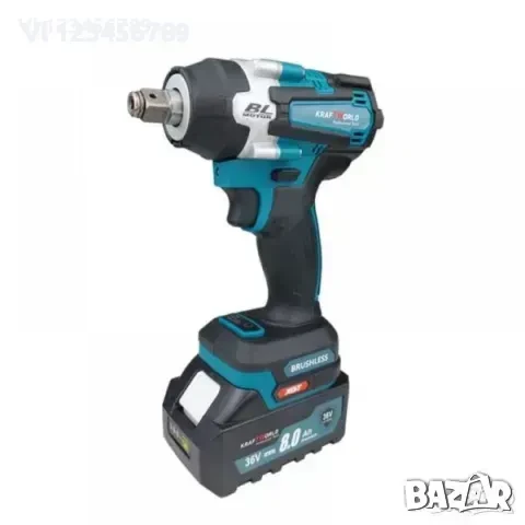 Акумулаторен ударен гайковерт Kraft World- 36 v 2х 8 ah, снимка 2 - Други инструменти - 50851063