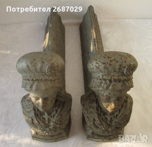 2 бр бюст или архитектурен елемент, метал, снимка 6 - Други ценни предмети - 32000419