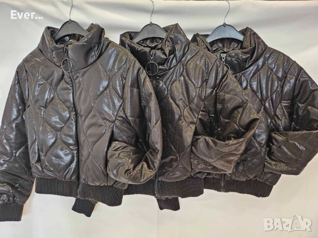 Черно дамско яке с лъсакав ефект, снимка 4 - Якета - 52388220