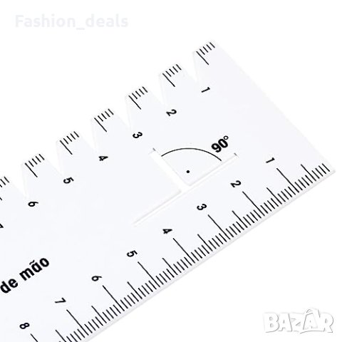 Нова Бяла Пластмасова Шивашка линийка 21см. ръчна мярка Шевове Кройки Шивач, снимка 6 - Други - 42089576