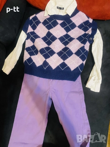 Лилави дънки без забележка ,като нови!Предлагат се само дънките или като сет с ризата и пуловер по и, снимка 2 - Дънки - 52335639