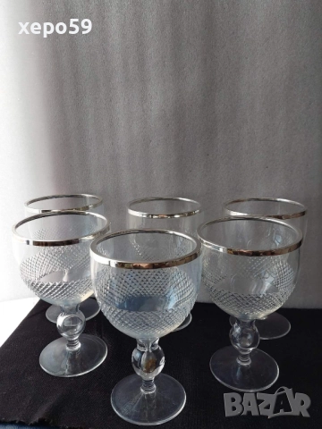 Стари кристални чаши със сребърен обков/ за десерти,сладолед и др.вместимост 500 мл.сребро 925, снимка 2 - Чаши - 52432175