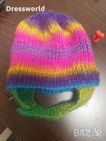 Нова, ръчно плетена детска шапка, 2-3 г., шарена, Handmade