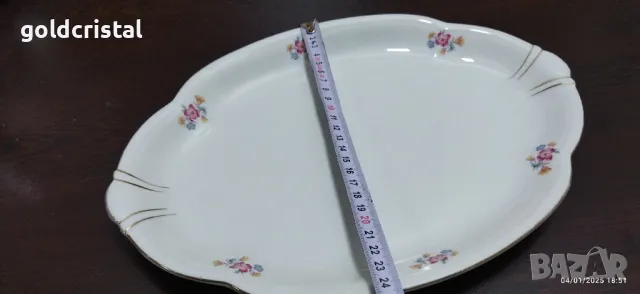 Старинен порцелан плато елипса , снимка 5 - Антикварни и старинни предмети - 48552810