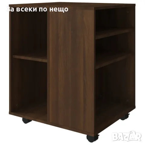 Шкаф с колелца, кафяв дъб, 60x53x72 см, инженерно дърво, снимка 2 - Шкафове - 48005099