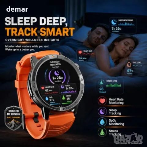 AGM Legion Pro смарт часовник с офлайн карти, AMOLED GPS и два ремъка, снимка 6 - Смарт часовници - 55772027