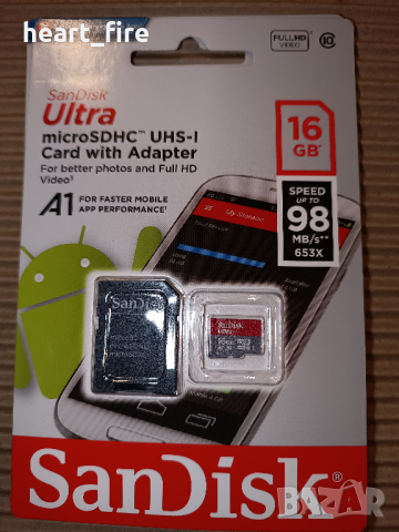 SanDisk Ultra 16GB SD карта памет, снимка 1