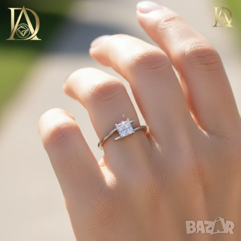 Нов Златен Пръстен с 0.37кт Естествени Диаманти , снимка 2 - Пръстени - 40072335