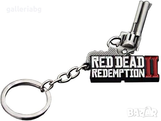 Метален ключодържател Red Dead Redemption 2 – револвер и табелка, снимка 2 - Други - 51682277