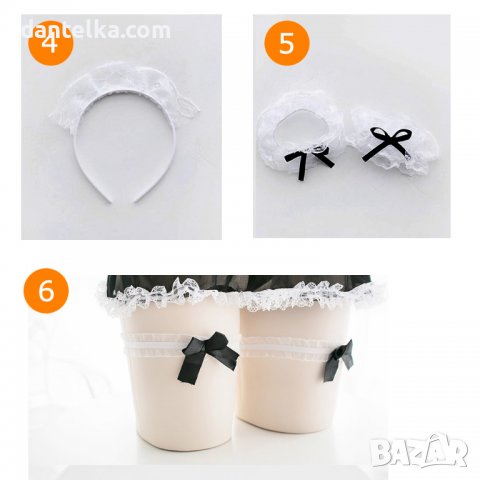 K1080 Секси униформа на красива и палава камериерка. Еротичен костюм на прислужница или камериерка, снимка 9 - Бельо - 35042385