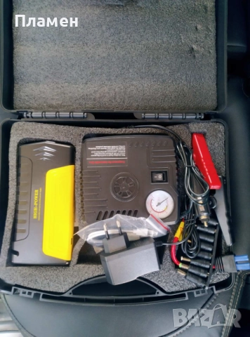 Стартерна батерия бустер за кола power bank 3 в 1 с компресор 16800 mAh 12V, TM15, снимка 4 - Аксесоари и консумативи - 52003270