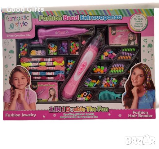 Комплект Мъниста за коса, Машина за прически с мъниста