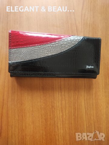 Лачено дамско портмоне от естествена кожа  с вътрешен монетник, снимка 9 - Портфейли, портмонета - 37930623