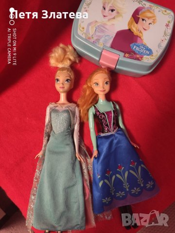 Две Оригинални Frozen кукли Disney Замръзналото кралство + нова кутия за храна и чаша , снимка 1