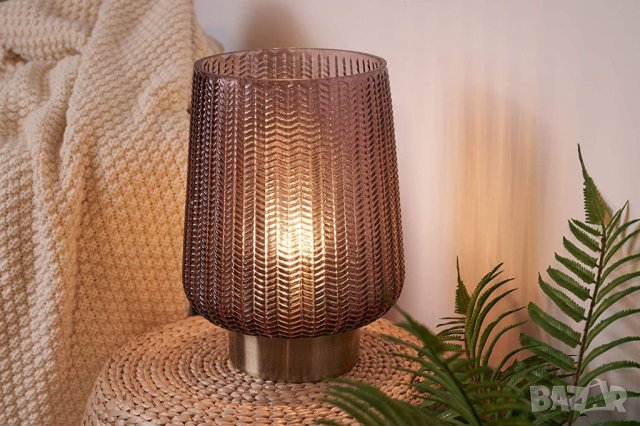 Pauleen 48137 Fancy Glamour мобилна настолна лампа, стъклена настолна лампа, функция таймер, снимка 3 - Настолни лампи - 39956968