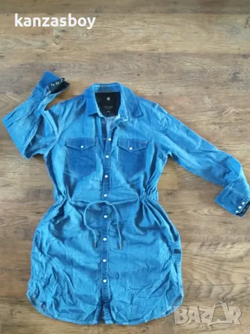 g-star dress wmn s/less - страхотна рокля КАТО НОВА L, снимка 4 - Рокли - 47792857