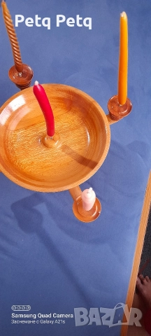 масивен дървен свещник , снимка 9 - Антикварни и старинни предмети - 52720545