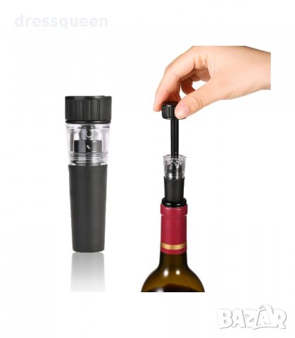 2904 Сет за вино от тирбушон с въздух, резачка, тапа с вакуум и наливник, снимка 7 - Други - 34266140