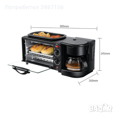Многофункционална Печка, тостер фурна  и кафемашина, снимка 4 - Печки, фурни - 42546635