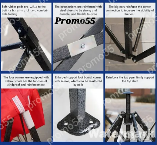 Сгъваема шатра 3х3 с усилена консрукция и гумирано покривало, снимка 14 - Друго търговско оборудване - 49236598