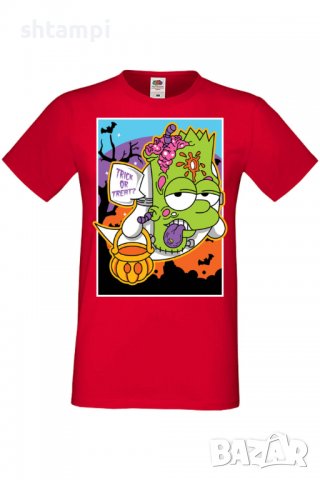 Мъжка тениска,The Simpsons Bart Simpson 02,Halloween,Хелоуин,Празник,Забавление,Изненада,Обичаи,, снимка 3 - Тениски - 38136320