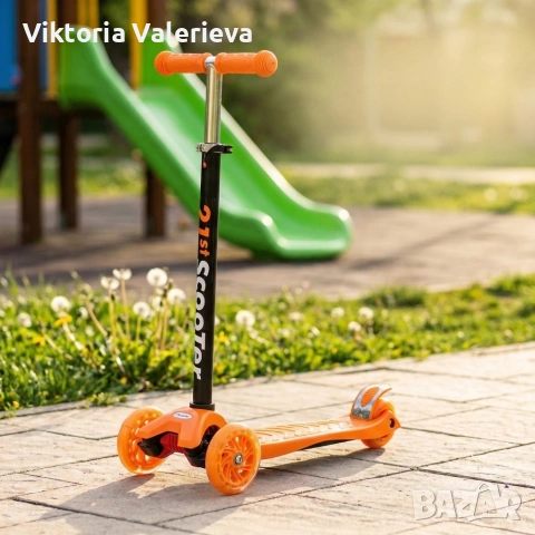 НОВО.Детска сгъваема тротинетка 21st Scooter със светещи силиконови колела,, снимка 3 - Други - 53958525