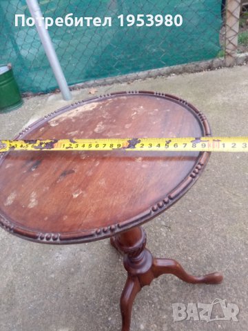 Стара дървена масичка, снимка 3 - Антикварни и старинни предмети - 39464253