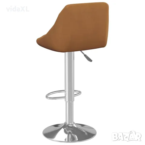 vidaXL Бар табуретки, 2 бр, кафяви, кадифе, снимка 6 - Столове - 56147140