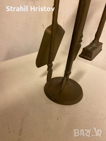 Комплект за камина месинг, снимка 3 - Антикварни и старинни предмети - 52519359