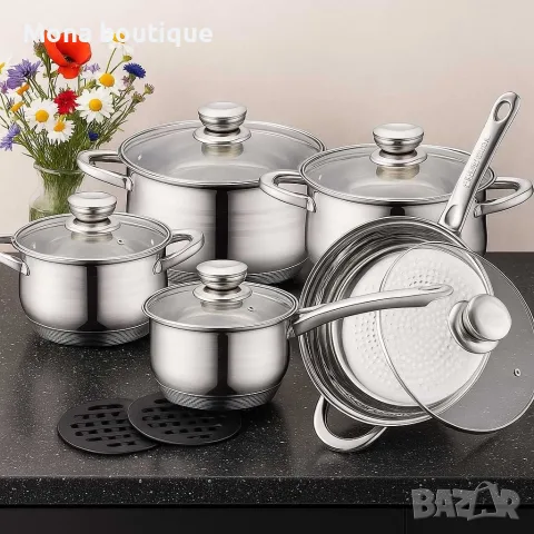 Royalty Line RL-1232 – Комплект от 12 части, с капаци и многослойно дъно