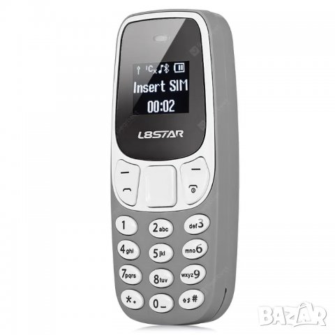 Мини телефон, BM10, с промяна на гласа, малък телефон, L8Star BM10, Nokia 3310 Нокия, сив, снимка 2 - Телефони с две сим карти - 37122399