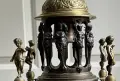 Франция 1800-те/61см-8кг Turret/стар фигурален каминен часовник-кула/бронз-месинг, снимка 9
