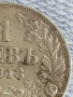 Сребърна монета 1 лев 1913г. Царство България Цар Фердинанд първи за КОЛЕКЦИЯ 28033, снимка 2