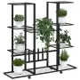 vidaXL Стойка за цветя на колела 94,5x24,5x91,5 см черна желязо, снимка 4