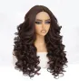 Тъмно кафява къдрава лейс фронт перука LACE FRONT, снимка 1