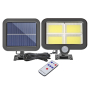 Външна соларна лампа със сензор за движение, дистанционно управление, регулируеми рамена, снимка 1 - Друга електроника - 44749071