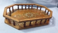 Старинен поднос с борд и невероятно богата интарзия, снимка 1