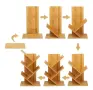 Eтажерка за книги, 4 рафта, 6 отделения, 60х 26,5 x 15,5 см БЯЛА, снимка 7