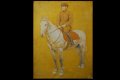 Стара картина, войник на кон, бълг. автор, 1940-те год., снимка 2