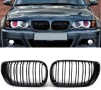 Решетки Бъбреци Двойни Черен Гланц за БМВ BMW 3 серия E46 Facelift 2001-2006 г., снимка 1