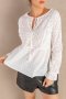 Дамска памучна блуза с дълъг ръкав в бяло, снимка 6