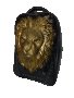 НОВА Черна раница, чанта, 3D златен лъв, регулируеми презрамки 