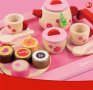 Чаено парти - Дървен детски комплект за симулации с поднос, чай и кексове, снимка 2