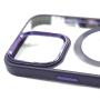  калъф за iPhone 15 Pro Max прозрачен твърд с лилав ринг и силиконова рамка MagSafe, снимка 4