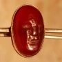 Мусолини, камея, карнеол, сребро. Брошка., снимка 4