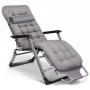 Сгъваем градински шезлонг с мека ватирана възглавница, регулируема облегалка и антикорозионна рамка, снимка 4